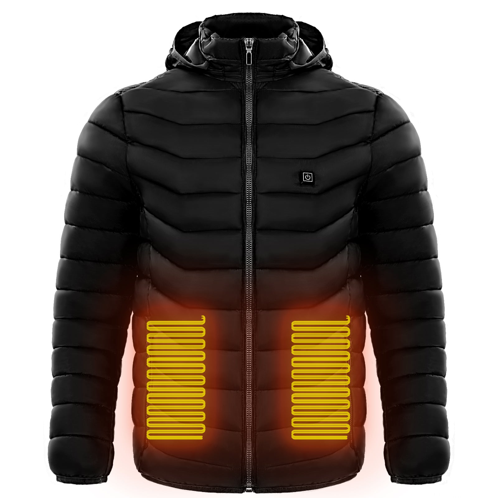 Men's Insulated Heated Puffer Jacket with Electric Heating and Hooded Windbreaker
