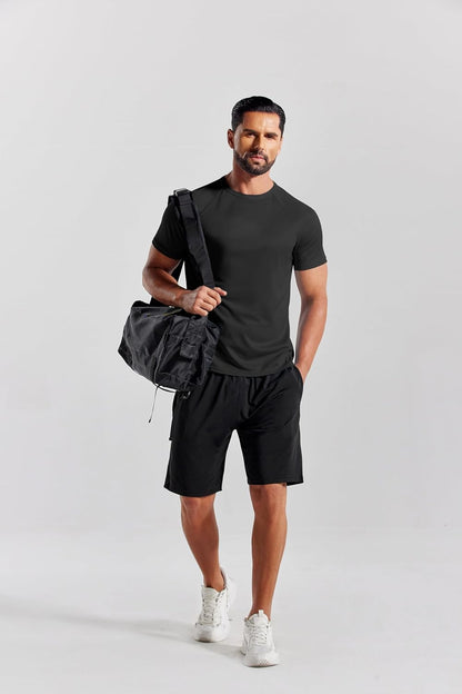 Men'S 3 Pack Workout T Shirts Short Sleeve Gym Bodybuilding Muscle Shirt Base Layer Fitness Tee Tops