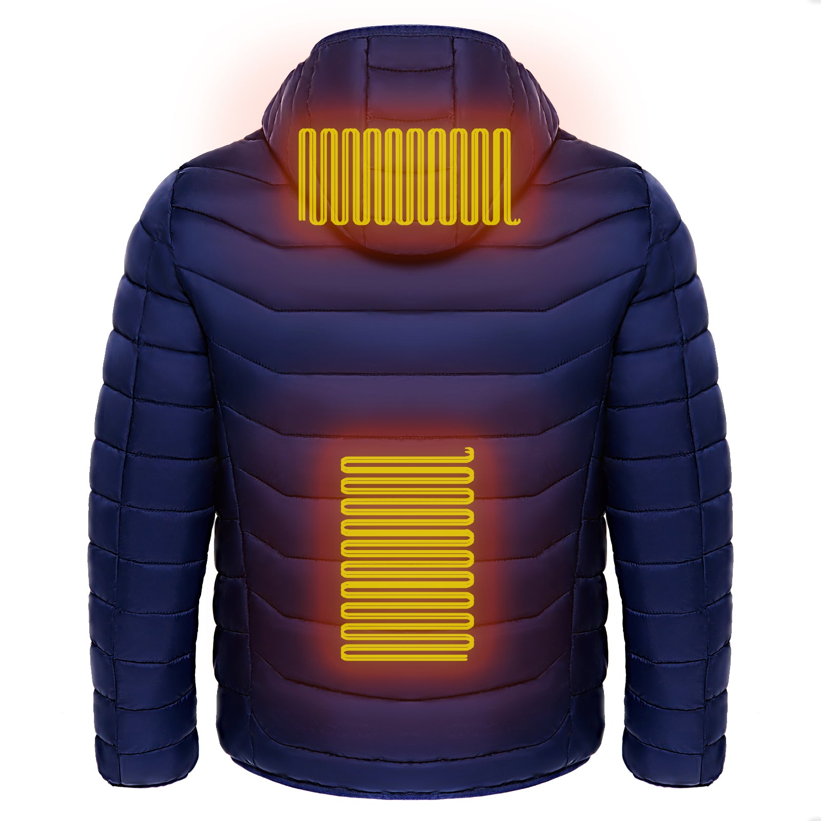 Men's Insulated Heated Puffer Jacket with Electric Heating and Hooded Windbreaker