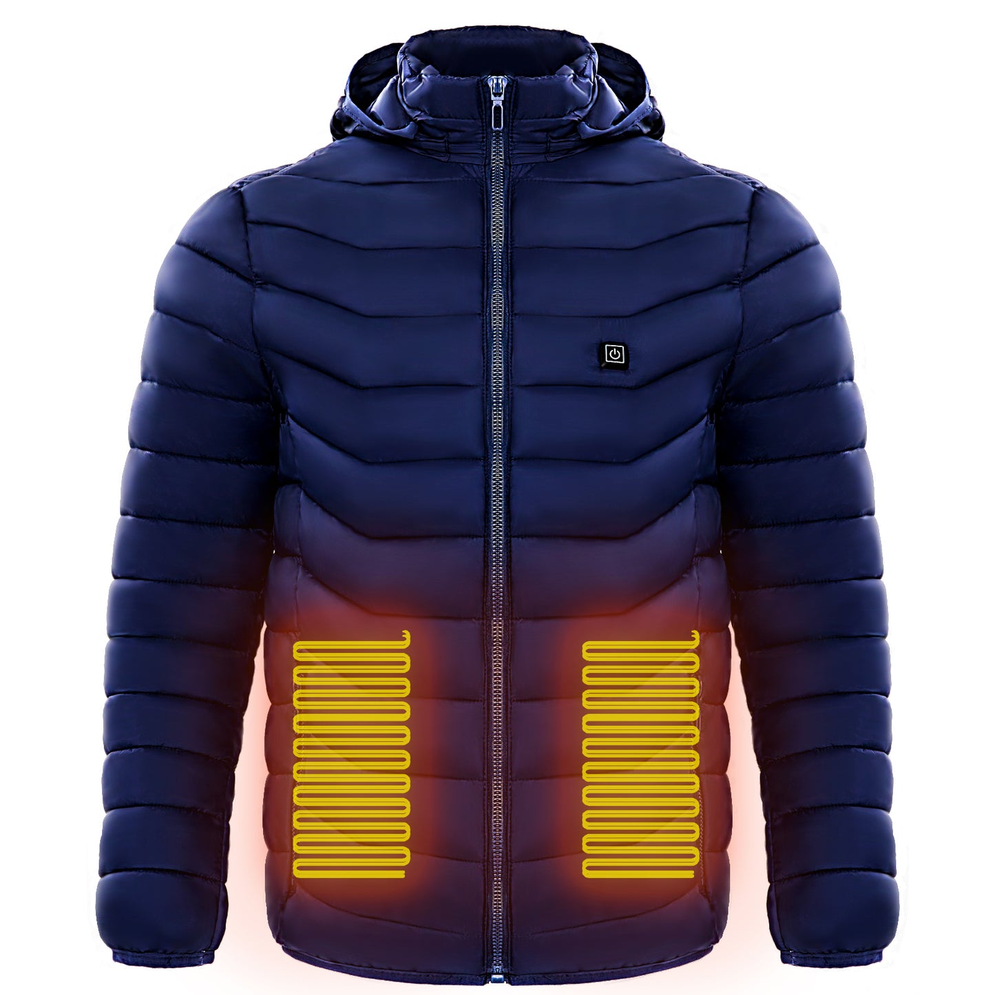 Men's Insulated Heated Puffer Jacket with Electric Heating and Hooded Windbreaker